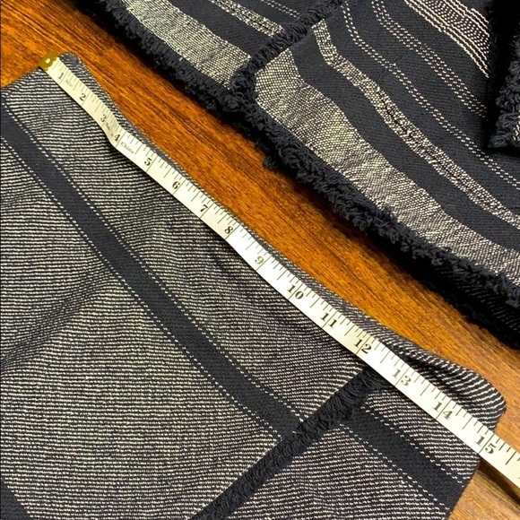 Loft 2 piece SET blazer + skirt twill navy striped fringe - Picture 15 of 16